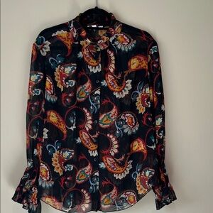 Chico's Sheer Floral Blouse